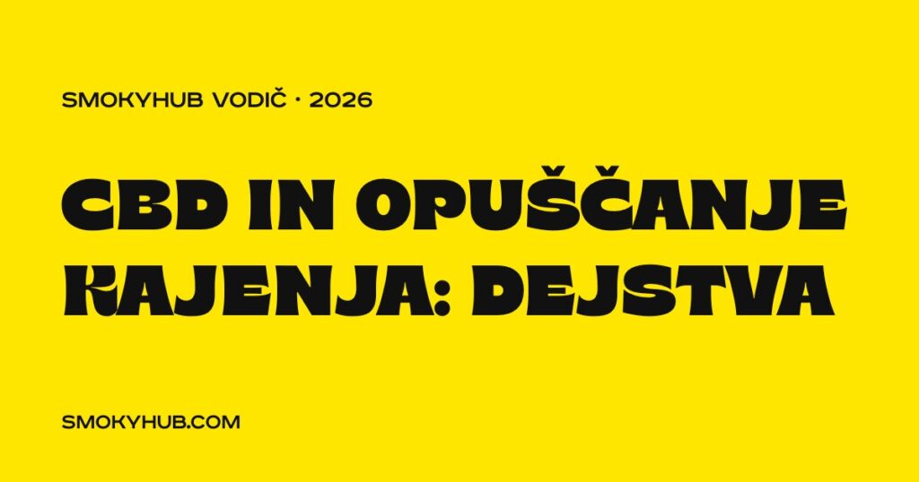 CBD in opuščanje kajenja – kaj pravi znanost (SmokyHUB)